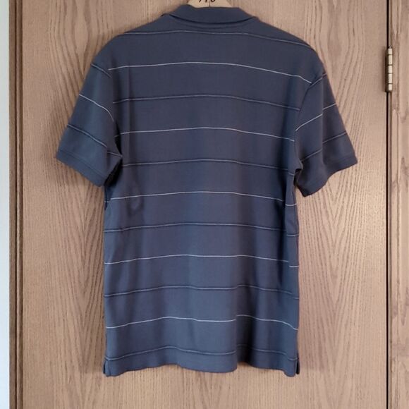 GH Bass & Co Slate Blue Striped Polo Shirt Sz M - Picture 2 of 4